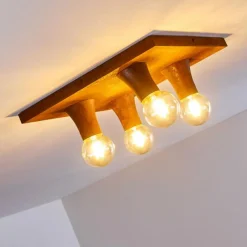 Lampes Vintages & Rétros-hofstein Plafonnier Kimstad Rouille, 4 lumières