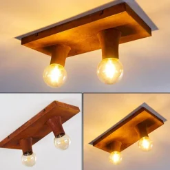 Lampes Vintages & Rétros-hofstein Plafonnier Kimstad Rouille, 2 lumières