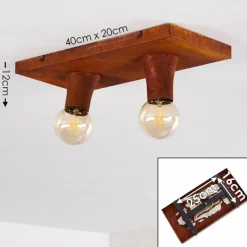 Lampes Vintages & Rétros-hofstein Plafonnier Kimstad Rouille, 2 lumières