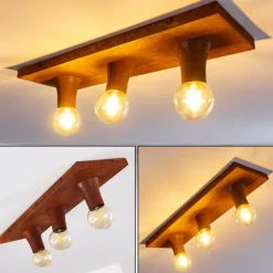 Lampes Vintages & Rétros-hofstein Plafonnier Kimstad Rouille, 3 lumières