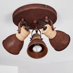 Lampes Industrielles-hofstein Plafonnier Kinzua Rouille, 3 lumières