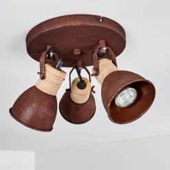 Lampes Industrielles-hofstein Plafonnier Kinzua Rouille, 3 lumières