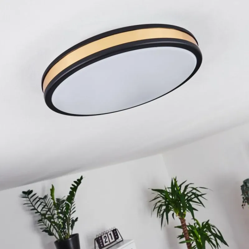 Lampes Dorées-hofstein Plafonnier Kirtland LED Or, Noir, 1 lumière