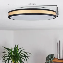 Lampes Dorées-hofstein Plafonnier Kirtland LED Or, Noir, 1 lumière