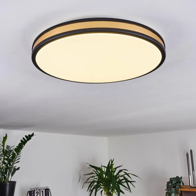 Lampes Dorées-hofstein Plafonnier Kirtland LED Or, Noir, 1 lumière