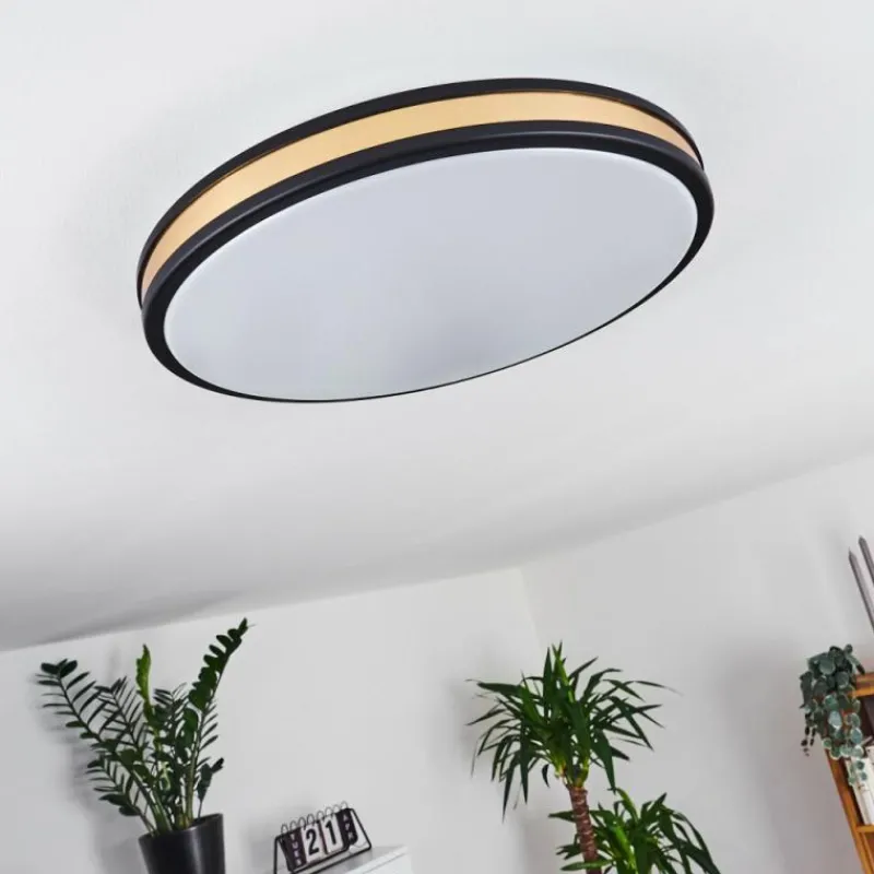 Lampes Dorées-hofstein Plafonnier Kirtland LED Or, Noir, 1 lumière