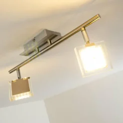 hofstein Plafonnier Kiruna LED Chrome, Nickel mat, 2 lumières* Spots Et Projecteurs