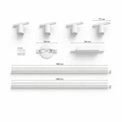 Luminaires Philips Plafonnier Kit de base Philips Hue Perifo LED Blanc, 4 lumières, Changeur de couleurs