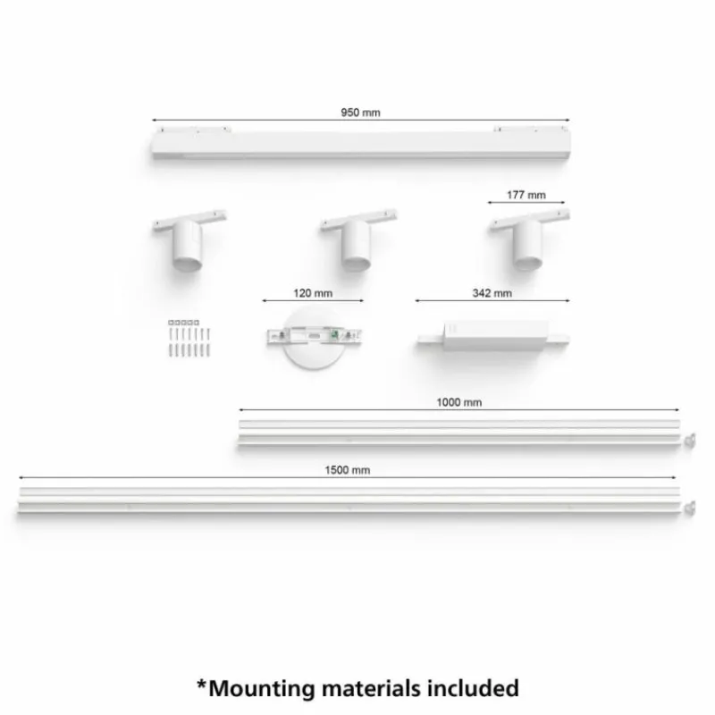 Luminaires Philips Plafonnier Kit de base Philips Hue Perifo LED Blanc, 4 lumières, Changeur de couleurs