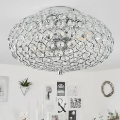 hofstein Plafonnier Klamila Chrome, 2 lumières