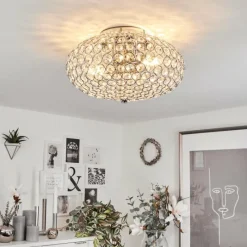 hofstein Plafonnier Klamila Chrome, 2 lumières