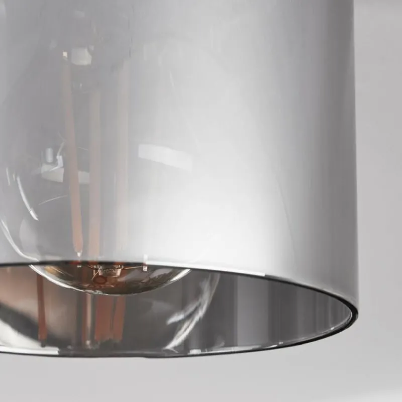 Suspension Verre Fumé-hofstein Plafonnier Klemtoo Noir, 4 lumières