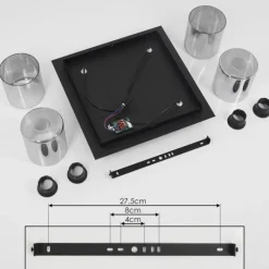 Suspension Verre Fumé-hofstein Plafonnier Klemtoo Noir, 4 lumières
