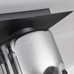 Suspension Verre Fumé-hofstein Plafonnier Klemtoo Noir, 4 lumières