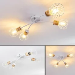 Lampes Vintages & Rétros-hofstein Plafonnier Koler Blanc, 4 lumières