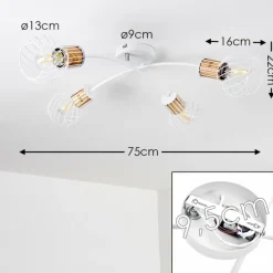 Lampes Vintages & Rétros-hofstein Plafonnier Koler Blanc, 4 lumières