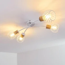 Lampes Vintages & Rétros-hofstein Plafonnier Koler Blanc, 4 lumières