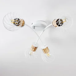 Lampes Vintages & Rétros-hofstein Plafonnier Koler Blanc, 4 lumières