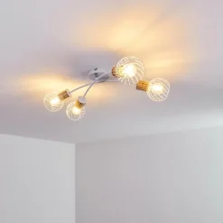 Lampes Vintages & Rétros-hofstein Plafonnier Koler Blanc, 4 lumières