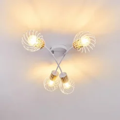 Lampes Vintages & Rétros-hofstein Plafonnier Koler Blanc, 4 lumières