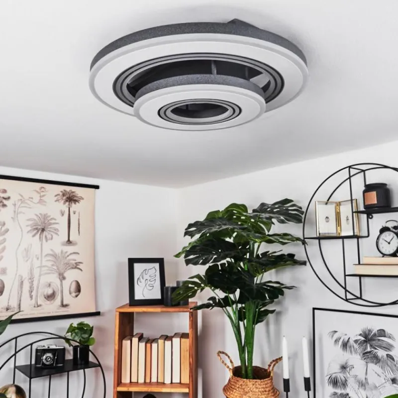 hofstein Plafonnier Kolo LED Gris, Blanc, 1 lumière, Télécommandes