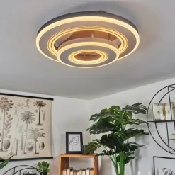 hofstein Plafonnier Kolo LED Gris, Blanc, 1 lumière, Télécommandes