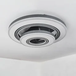 hofstein Plafonnier Kolo LED Gris, Blanc, 1 lumière, Télécommandes