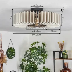 hofstein Plafonnier Konbongou Noir, 1 lumière