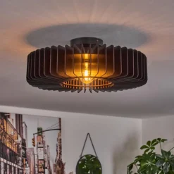 hofstein Plafonnier Konbongou Noir, 1 lumière