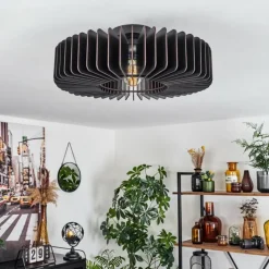 hofstein Plafonnier Konbongou Noir, 1 lumière