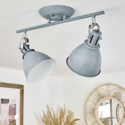 hofstein Plafonnier Koppom Bleu, Gris, 2 lumières* Spots Et Projecteurs