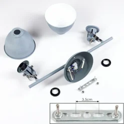 hofstein Plafonnier Koppom Bleu, Gris, 2 lumières* Spots Et Projecteurs