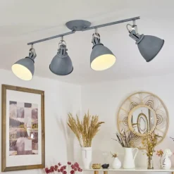 hofstein Plafonnier Koppom Bleu, Gris, 4 lumières