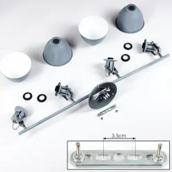 hofstein Plafonnier Koppom Bleu, Gris, 4 lumières