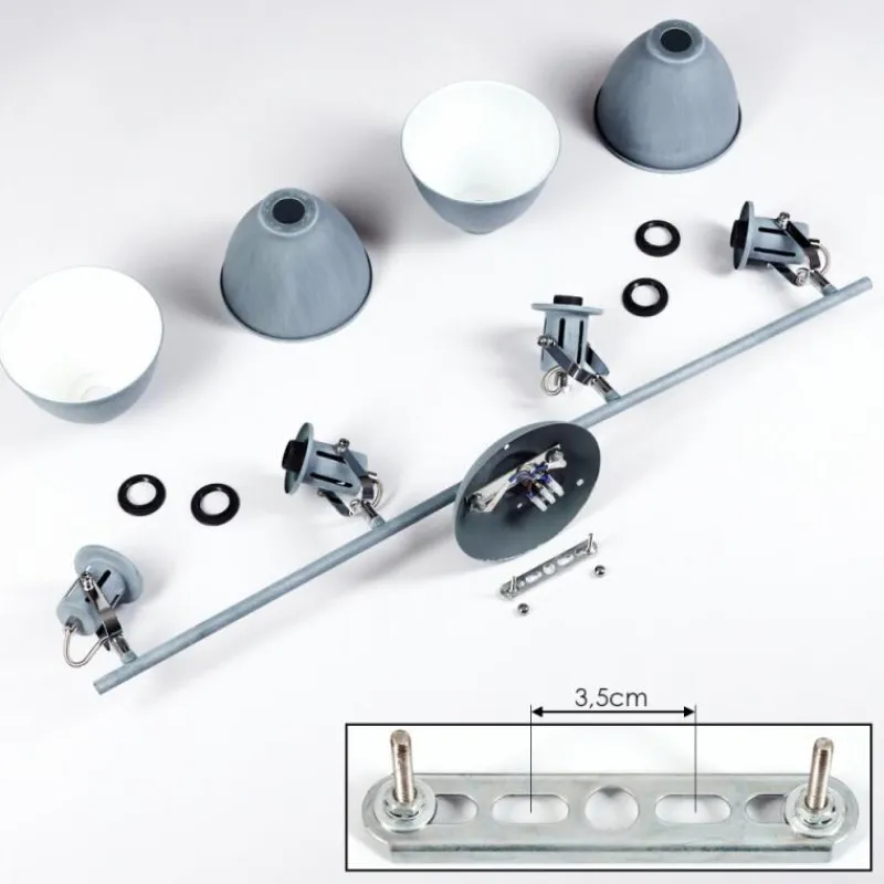 hofstein Plafonnier Koppom Bleu, Gris, 4 lumières