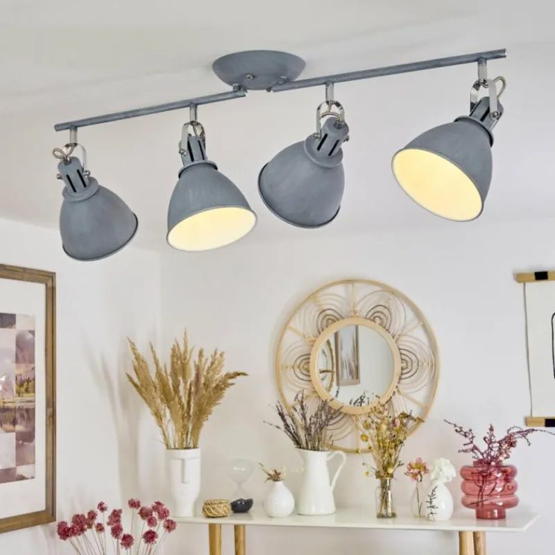 hofstein Plafonnier Koppom Bleu, Gris, 4 lumières