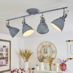 hofstein Plafonnier Koppom Bleu, Gris, 4 lumières