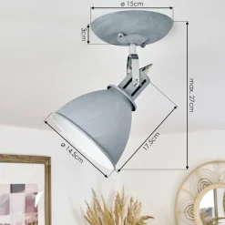 Luminaires Scandinaves-hofstein Plafonnier Koppom Chrome, Gris, 1 lumière