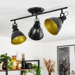 Lampes Industrielles-hofstein Plafonnier Koppom Noir, 3 lumières
