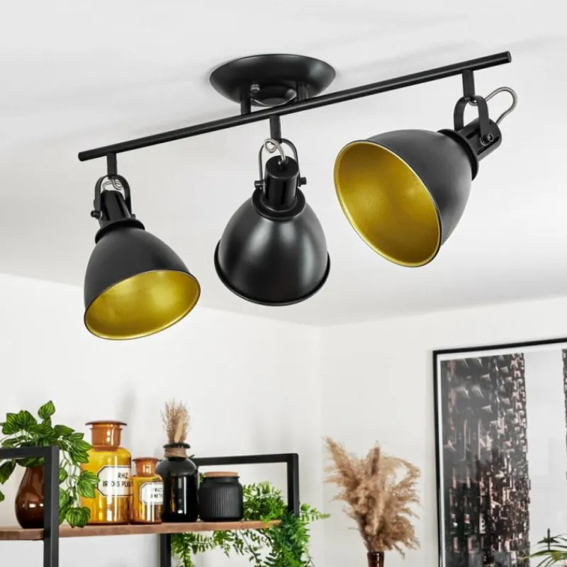 Lampes Industrielles-hofstein Plafonnier Koppom Noir, 3 lumières