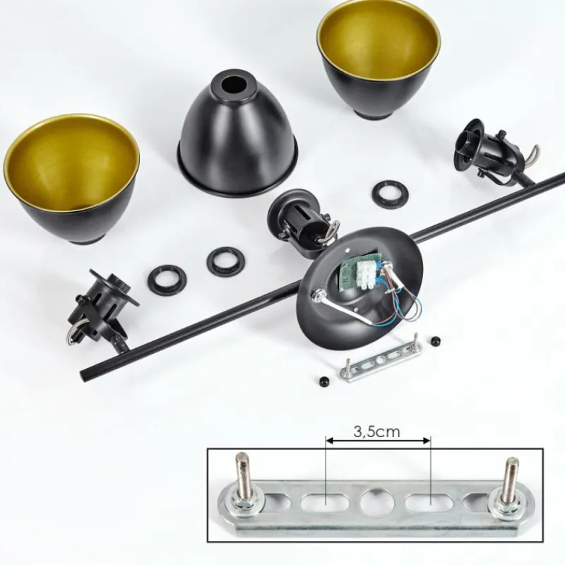 Lampes Industrielles-hofstein Plafonnier Koppom Noir, 3 lumières