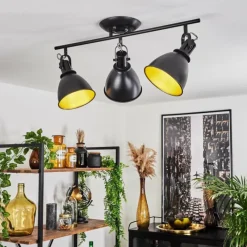 Lampes Industrielles-hofstein Plafonnier Koppom Noir, 3 lumières