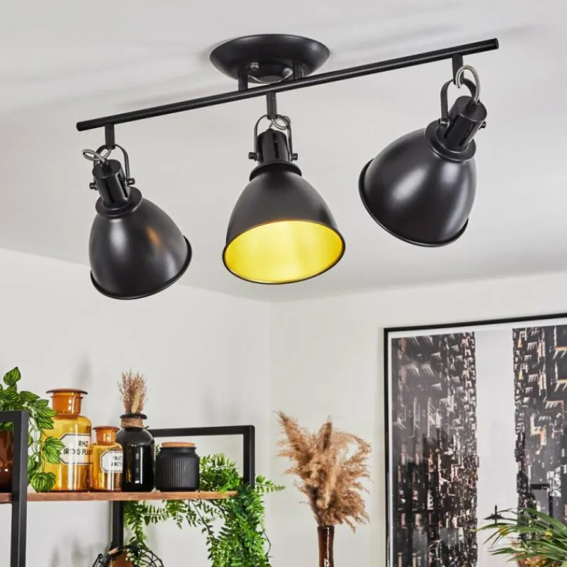 Lampes Industrielles-hofstein Plafonnier Koppom Noir, 3 lumières