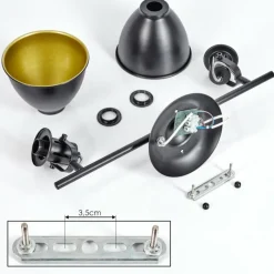 Lampes Dorées-hofstein Plafonnier Koppom Noir, 2 lumières