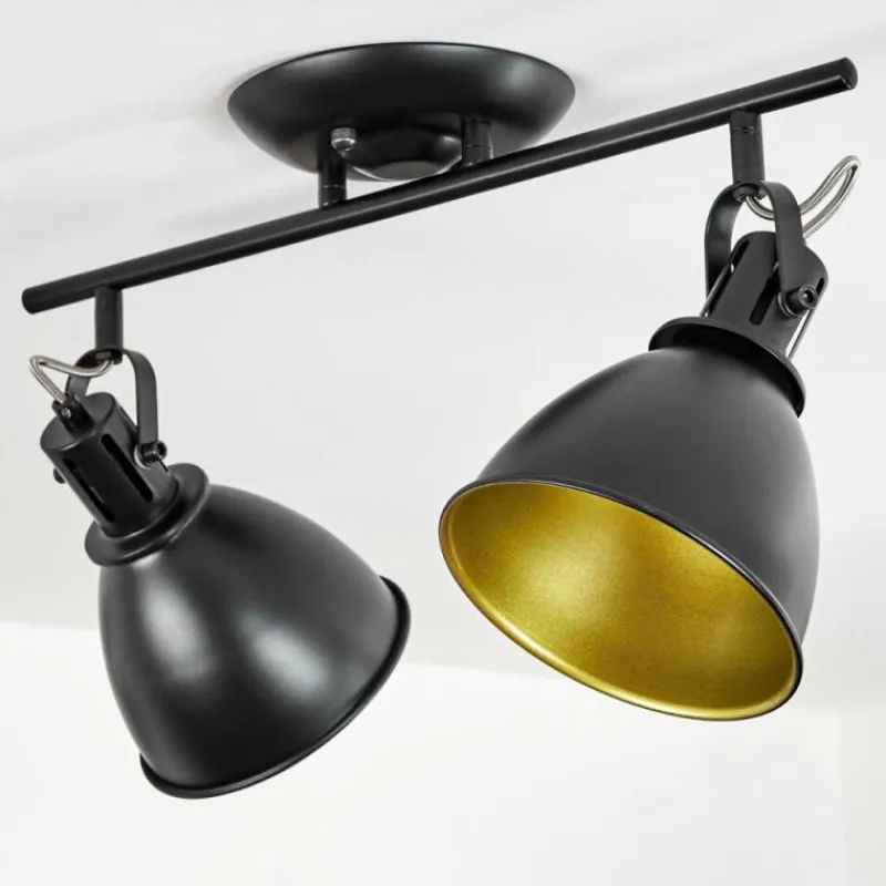 Lampes Dorées-hofstein Plafonnier Koppom Noir, 2 lumières