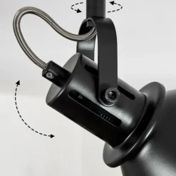 Lampes Dorées-hofstein Plafonnier Koppom Noir, 4 lumières