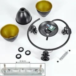 Lampes Dorées-hofstein Plafonnier Koppom Noir, 3 lumières