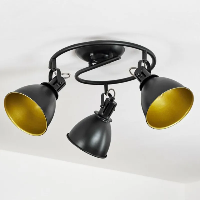 Lampes Dorées-hofstein Plafonnier Koppom Noir, 3 lumières