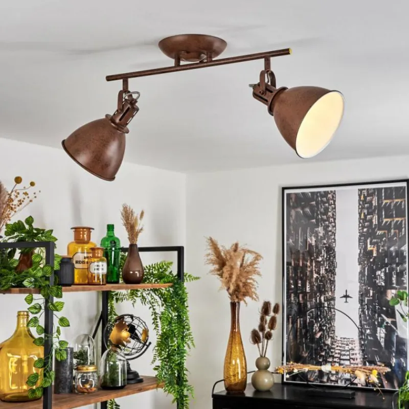 Lampes Industrielles-hofstein Plafonnier Koppom Rouille, 2 lumières