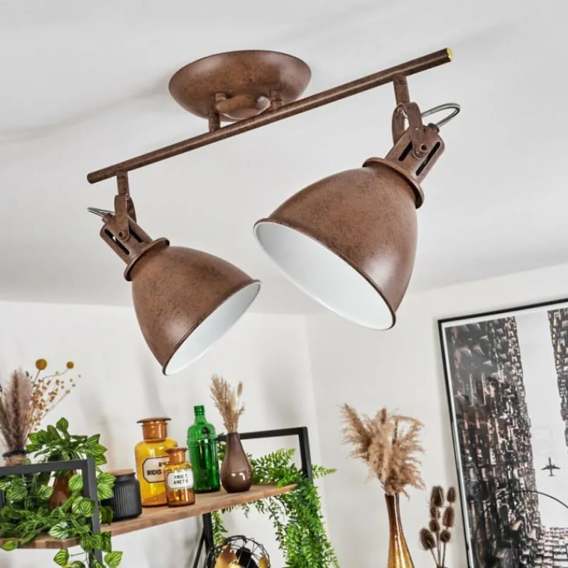 Lampes Industrielles-hofstein Plafonnier Koppom Rouille, 2 lumières